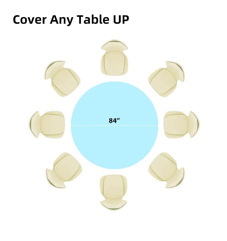 EVER SHINE Evershine (12-Pack Heavy Duty Plastic Table Covers Tablecloth (Reusable) (Round 84", Light Blue) - Image 3